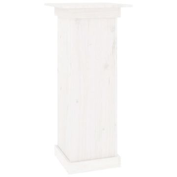 Vidaxl Stalak za cvijeće bijeli 40x40x90 cm od masivne borovine