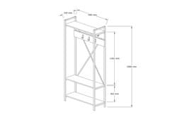 Woody Fashion Vješalica za predvorje ALFA 1, Alfa - White