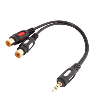 Cabletech Kabel 2x Cinch Ž. - 3,5 mm m stereo, 25 cm
