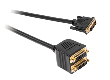 Cabletech DVI M. (24+1) - 2x DVI (24+5), 0,2m