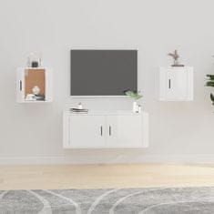 Vidaxl Zidni TV ormarići, 2 kom., Bijeli, Sjajni, 40x34,5x40 cm