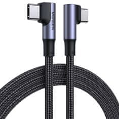 Ugreen Kutni pleteni kabel USB-C za brzo punjenje PD 100W 1m crni