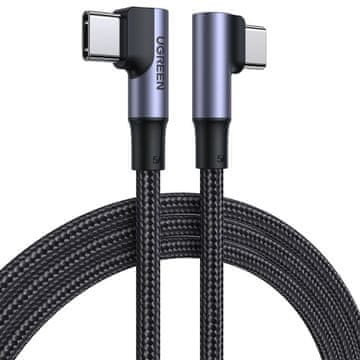 Ugreen Kutni pleteni kabel USB-C za brzo punjenje PD 100W 2m crni