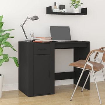 Vidaxl Radni stol, crni, 100x49x75 cm, materijal na bazi drva