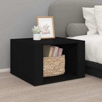 Vidaxl Noćni ormarić, crni, 57x55x36 cm, materijal na bazi drva