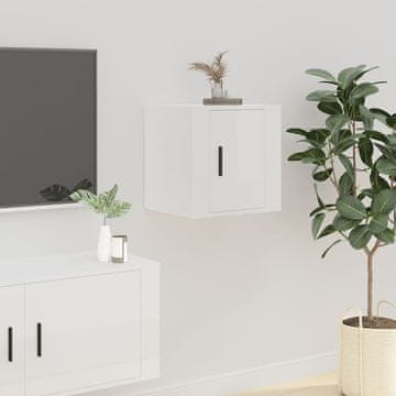 Vidaxl Zidni TV ormarić visoki sjaj bijeli 40x34,5x40 cm