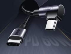 Ugreen Kutni USB-C kabel za napajanje 60W 20V 3A 1m crno-sivi