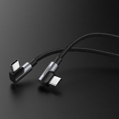 Ugreen Kutni kabel s bočnim USB-C na USB-C utikačem za brzo punjenje 1 m - sivi
