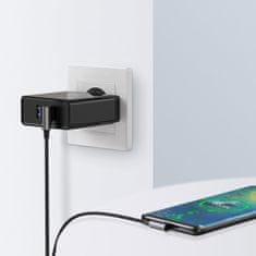 Ugreen Kutni pleteni kabel USB - USB-C Quick Charge 3.0 0,5 m sivi