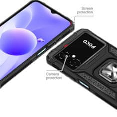 WOZINSKY Oklopna futrola za Samsung Galaxy A03 s magnetskim držačem Ring Armor crna