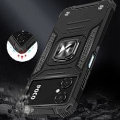 WOZINSKY Oklopna futrola za Samsung Galaxy A03 s magnetskim držačem Ring Armor crna