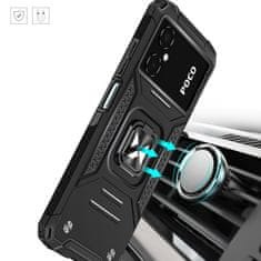 WOZINSKY Oklopna futrola za Samsung Galaxy A03 s magnetskim držačem Ring Armor crna