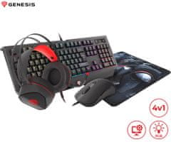 Genesis Cobalt 330 gaming komplet 4u1, tipkovnica, miš, slušalice, podloga