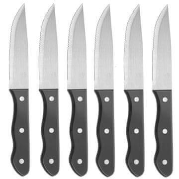 Hendi Nož za odrezak od nehrđajućeg čelika, široka oštrica, duljine 250 mm, set od 6 - 781456