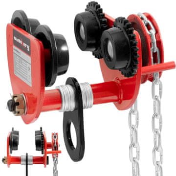 BE Ručna kolica s mostnom dizalicom s lancem 60-110 mm 1000 kg