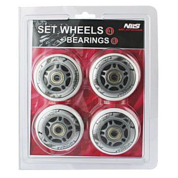 Nils Extreme PU 70x24 82A BIJELA (4 kom.) + ABEC-7 (8 kom.) SET
