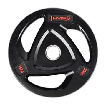 HMS TOX15 CRNI OLIMPIJSKI DISK S GUMOM OBLOŽENIM 15 KG