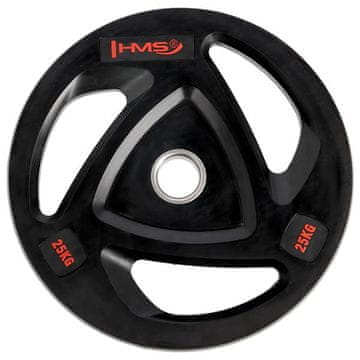 HMS TOX25 CRNI OLIMPIJSKI DISK S GUMOM OBLOŽENIM 25 KG