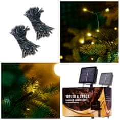 Ikonka Aga Solarni svjetlosni lanac 20 m 200 LED Topla bijela