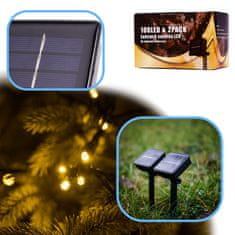 Ikonka Aga Solarni svjetlosni lanac 20 m 200 LED Topla bijela