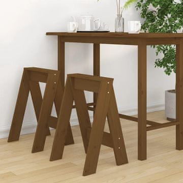 Vidaxl Taburei, set od 2, medeno smeđe boje, 40x40x60 cm, masivni borov drvo