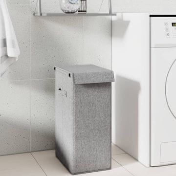 Vidaxl Sklopiva košara za rublje siva 26x34,5x59,5 cm umjetno platno