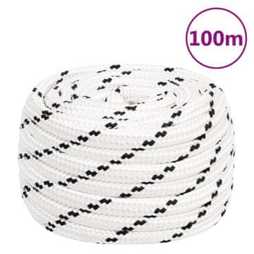 Vidaxl Radno uže, bijelo, 16 mm, 100 m, poliester