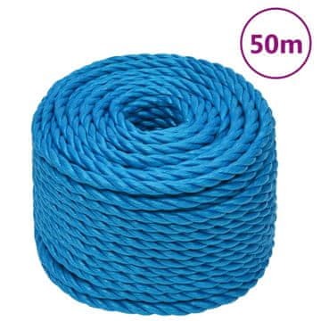 Vidaxl Radno uže, plavo, 10 mm, 50 m, polipropilen