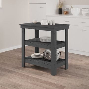 Vidaxl Radni stol sivi 78,5 x 50 x 80 cm masivni borov drvo