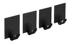 SAPHO Set Samoljepljivih Kuka, 4 kom, Crna Matirana