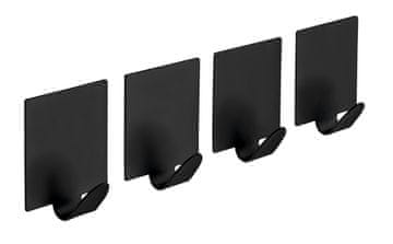 SAPHO Set Samoljepljivih Kuka, 4 kom, Crna Matirana