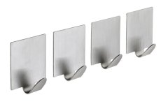 SAPHO Samoljepljive kuke za kupaonu, mat nehrđajući čelik, set od 4 komada