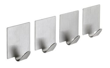 SAPHO Samoljepljive kuke za kupaonu, mat nehrđajući čelik, set od 4 komada