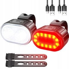 Dexxer Set USB punjiva lampa za bicikl + stražnje svjetlo 2