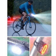 Dexxer Set USB punjiva lampa za bicikl + stražnje svjetlo 2