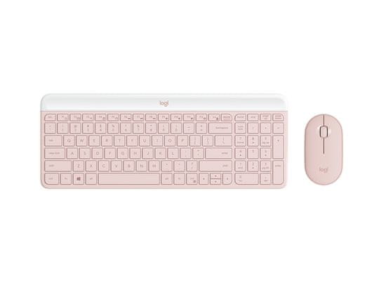 Logitech Slim Wireless Combo MK470 tipkovnica i miš, roza, gr. (920-011322)