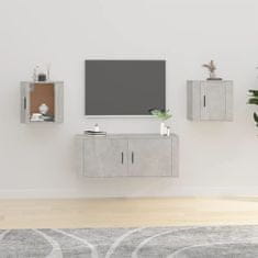 Vidaxl Zidni TV ormarići, 2 kom, betonsko sivi, 40x34,5x40 cm