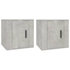 Vidaxl Zidni TV ormarići, 2 kom, betonsko sivi, 40x34,5x40 cm