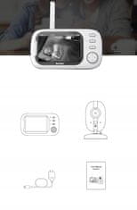 Dexxer Baby Monitor AK. Dječji vrtlog s video kamerom i 3,2 ″ LCD zaslon