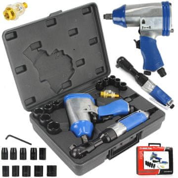 MAR-POL Pneumatski udarni odvijač za gume + čegrtaljka, 14-dijelni set