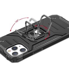 WOZINSKY Oklopna futrola za iPhone 14 Pro s magnetskim držačem Ring Armor srebrne boje