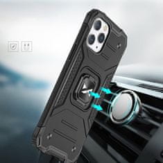 WOZINSKY Oklopna futrola za iPhone 14 Pro s magnetskim držačem Ring Armor srebrne boje