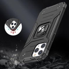 WOZINSKY Oklopna futrola za iPhone 14 Pro s magnetskim držačem Ring Armor srebrne boje