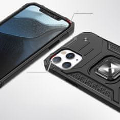 WOZINSKY Oklopna futrola za iPhone 14 Pro s magnetskim držačem Ring Armor srebrne boje