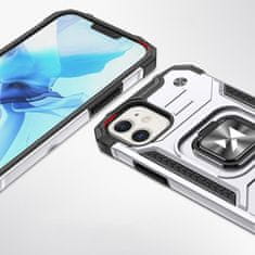 WOZINSKY Oklopna futrola za iPhone 14, magnetski držač, Ring Armor, srebrna
