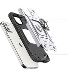 WOZINSKY Oklopna futrola za iPhone 14, magnetski držač, Ring Armor, srebrna