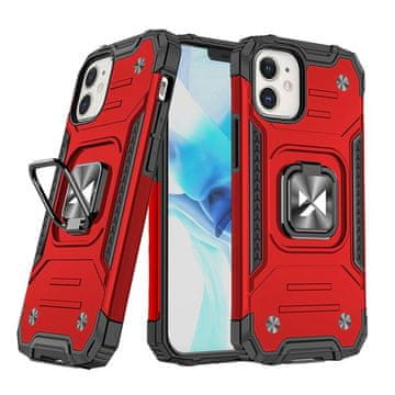 WOZINSKY Oklopna futrola za iPhone 14 Plus s magnetskim držačem Ring Armor crvena