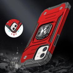 WOZINSKY Oklopna futrola za iPhone 14, magnetski držač, Ring Armor, crvena