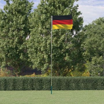 Vidaxl Njemačka zastava s jarbolom, 5,55 m, aluminij