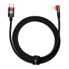 BASEUS MVP Elbow kabel USB-C / Lightning 20W 2m, crno/crvena